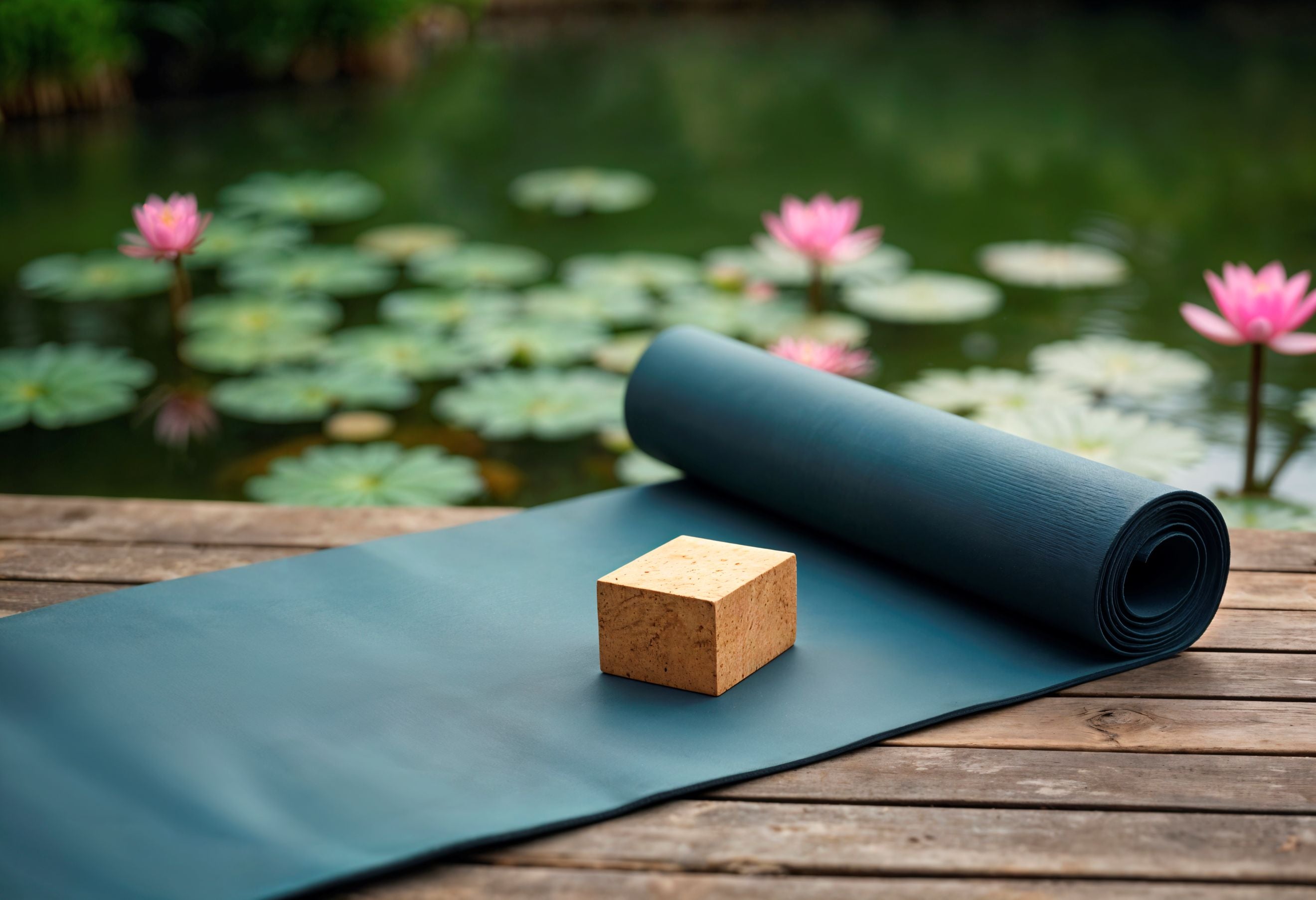 Pilates prostirka s cork kockom za stabilnu i sigurnu praksu – Bodylumina